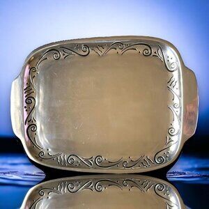 Vintage Lenox Spyro Handcrafted Serving Tray Intricate Scrollwork Design